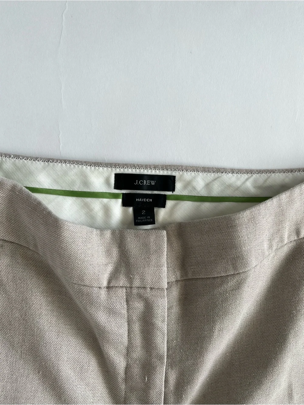 J. Crew Linen-Blend Light Taupe Hayden Dress Pants